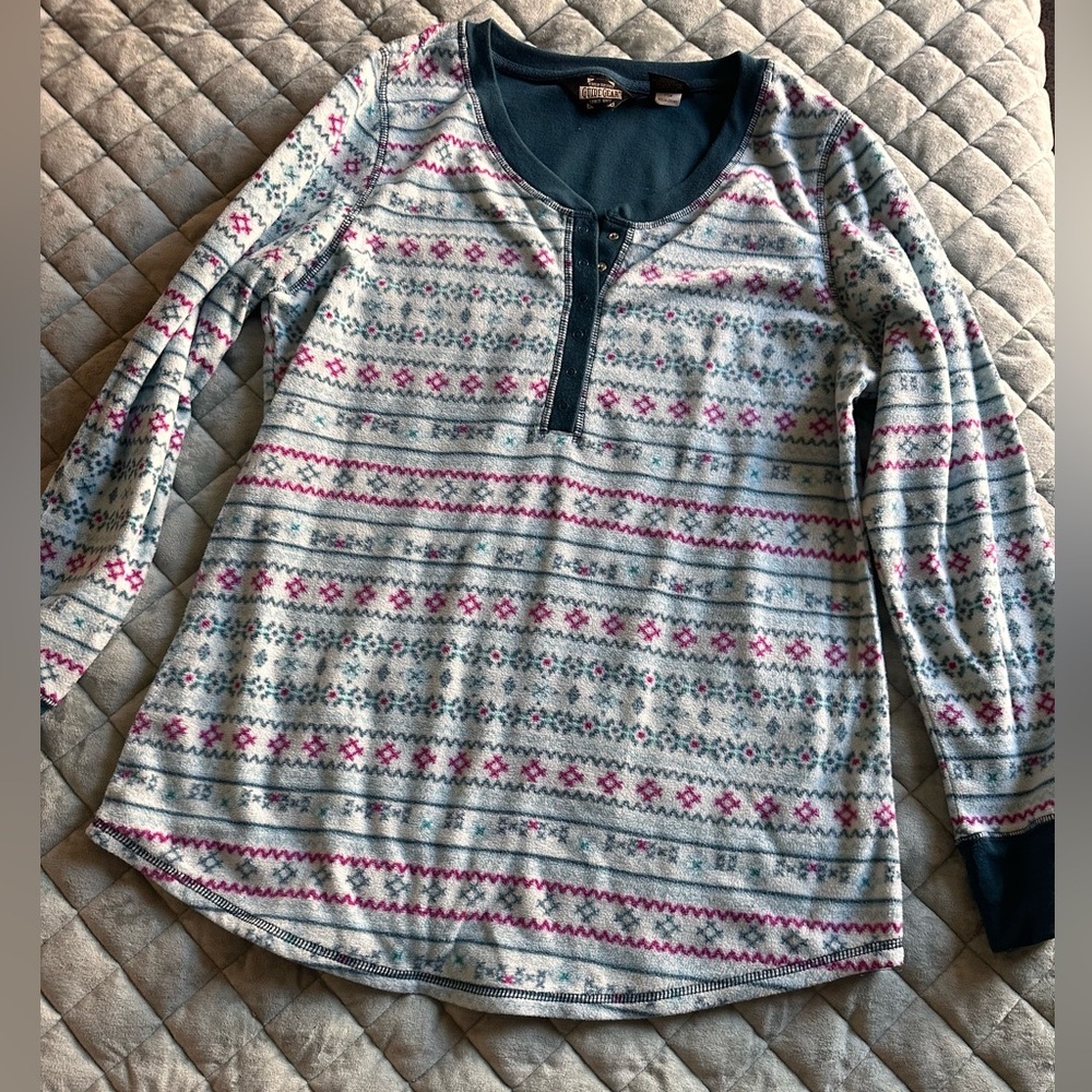 Guide Gear Blue and Purple Patterned Fleece Pajamas